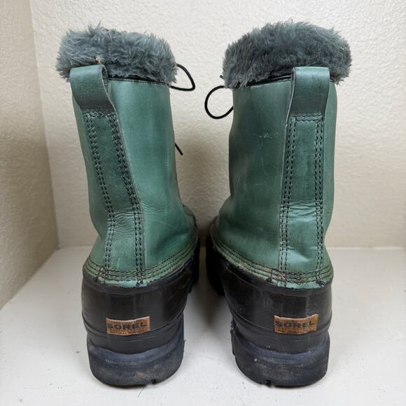 VTG Sorel Dominator Pac Snow Boots Insulated Warm Waterproof Green Men’s Sz 9 main image 7